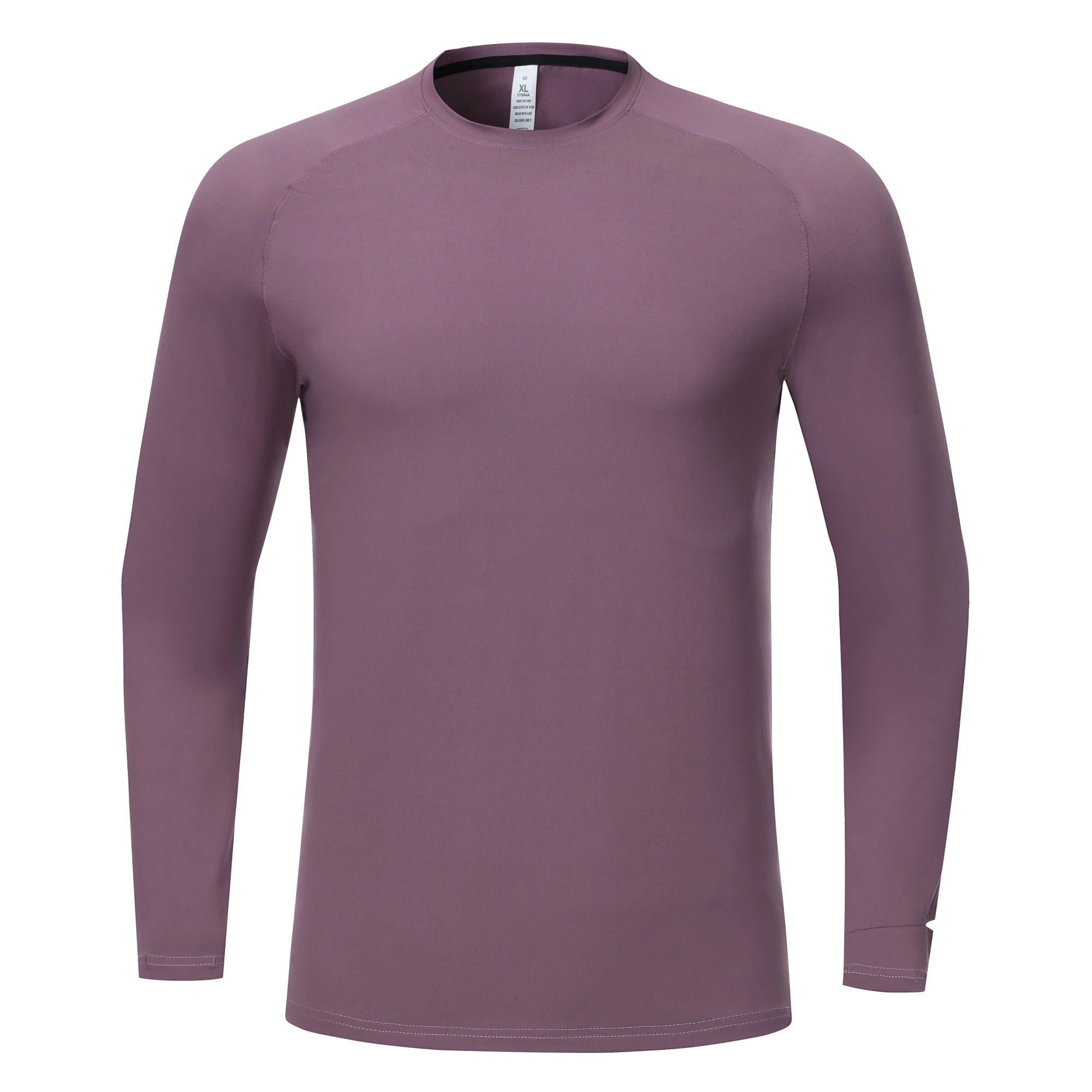 Purple Men's Slim-Fit Athletic Long-Sleeve Shirt