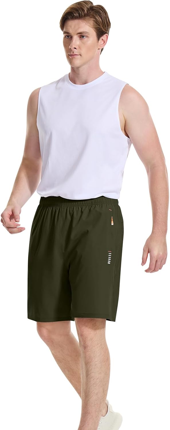Men’s Running Shorts Quick Dry Lightweight with Zip Pockets
