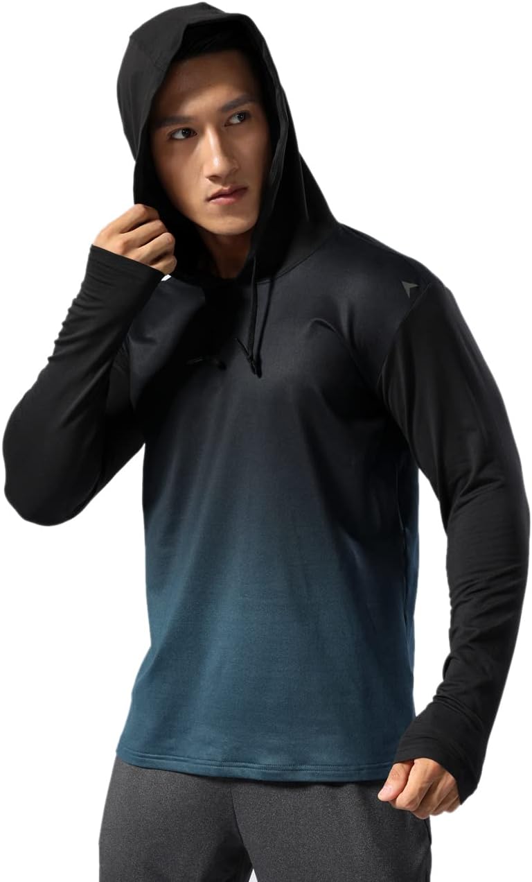 Men’s Thermal Lined Athletic Hoodie Winter Running Top