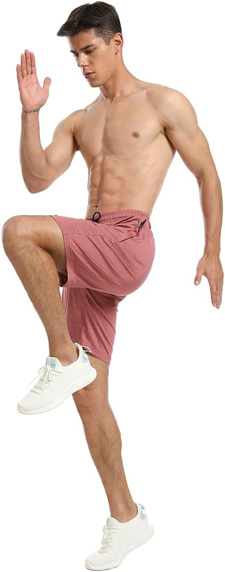 Men’s Casual Gym Shorts Quick Dry with Zip Pockets