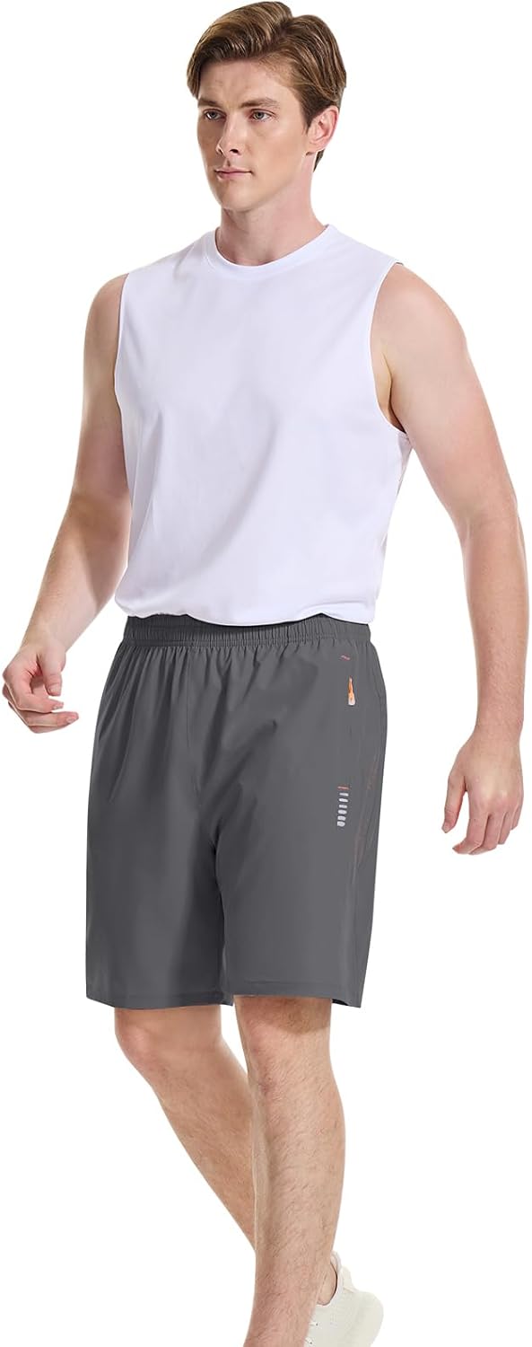 Men’s Running Shorts Quick Dry Lightweight with Zip Pockets