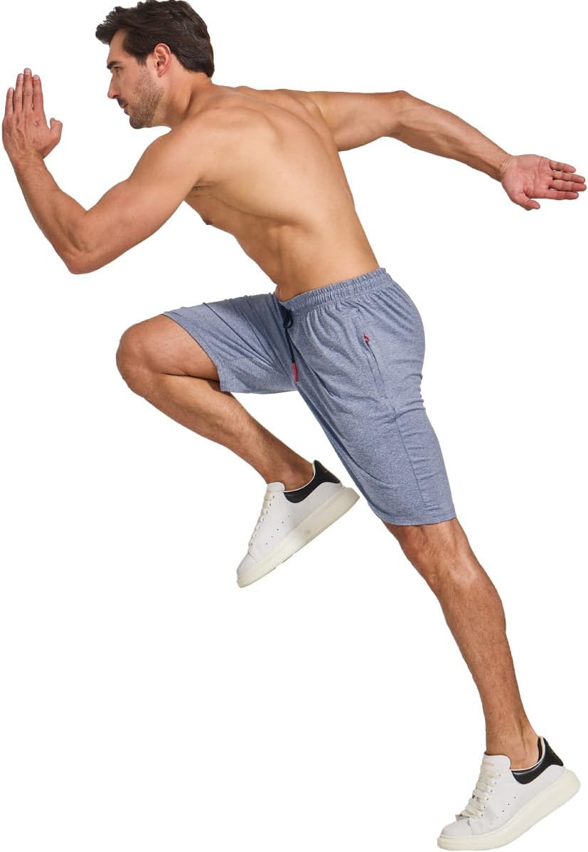 Men’s Casual Gym Shorts Quick Dry with Zip Pockets