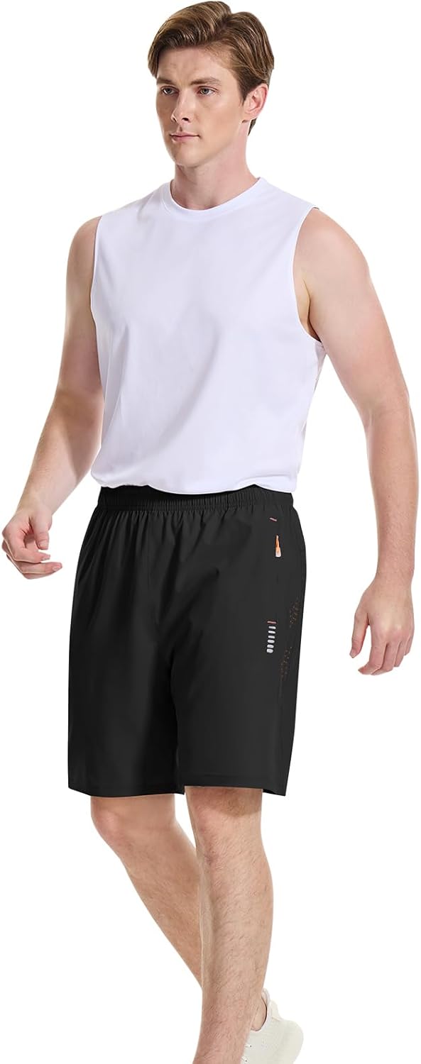 Men’s Running Shorts Quick Dry Lightweight with Zip Pockets