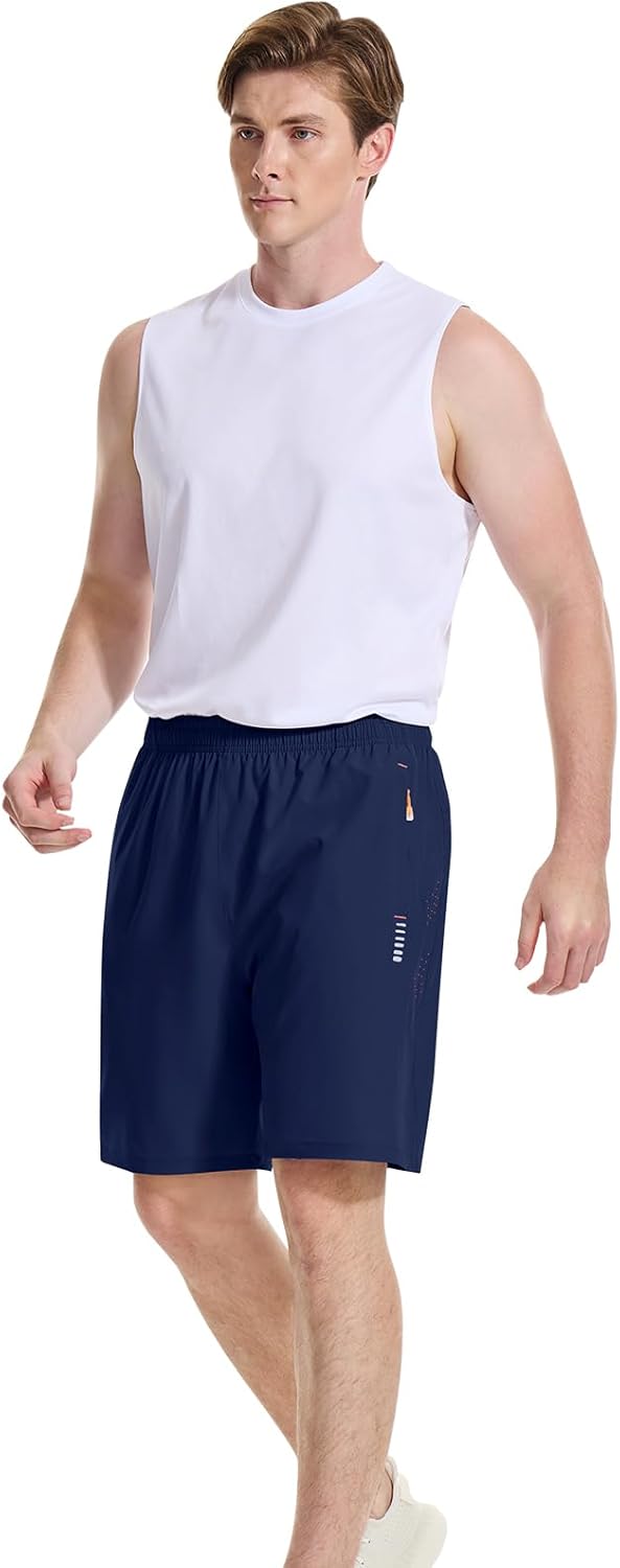 Men’s Running Shorts Quick Dry Lightweight with Zip Pockets