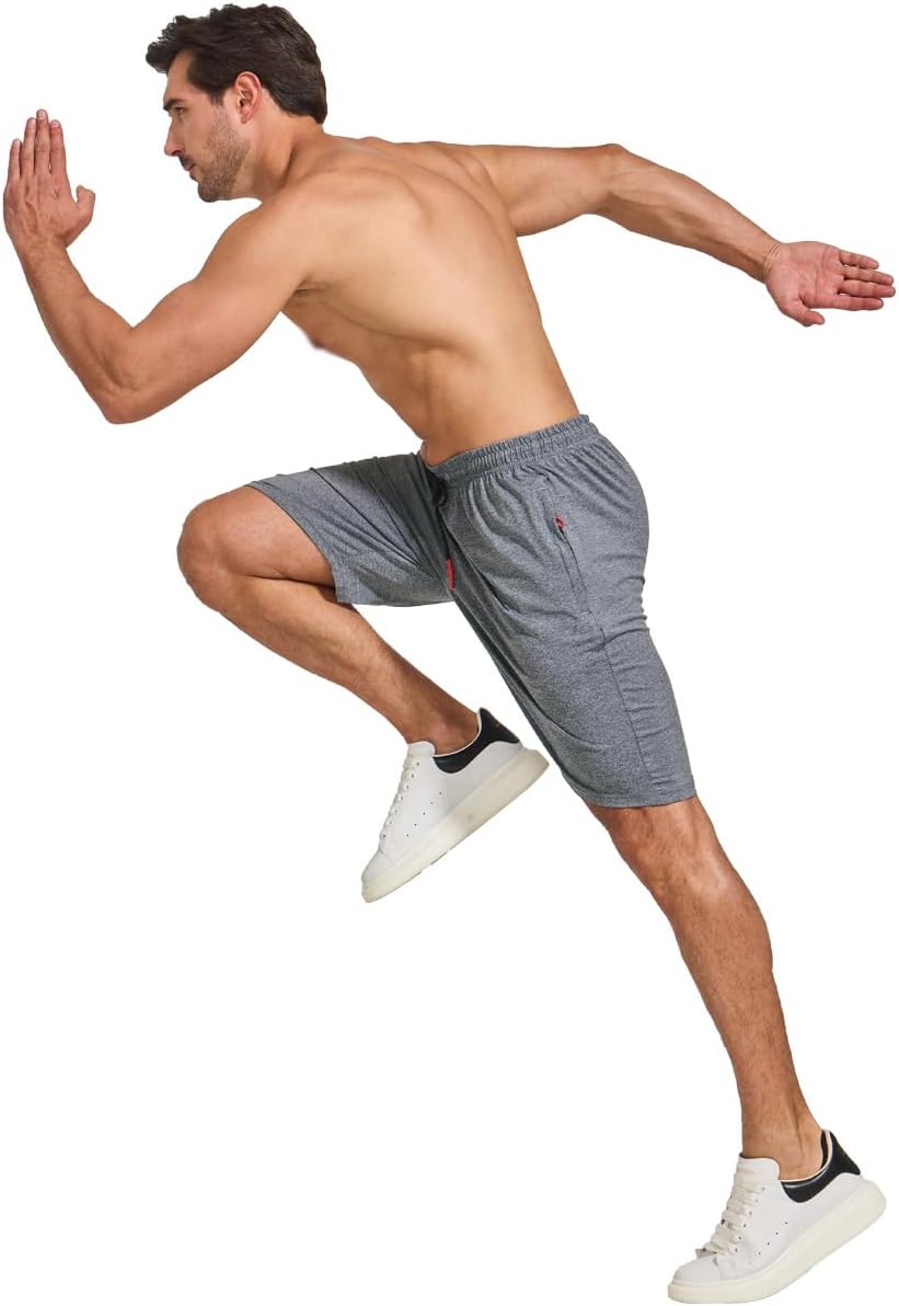 Men’s Casual Gym Shorts Quick Dry with Zip Pockets