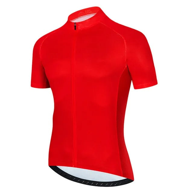 Red Men's Short Sleeve Cycling Jersey