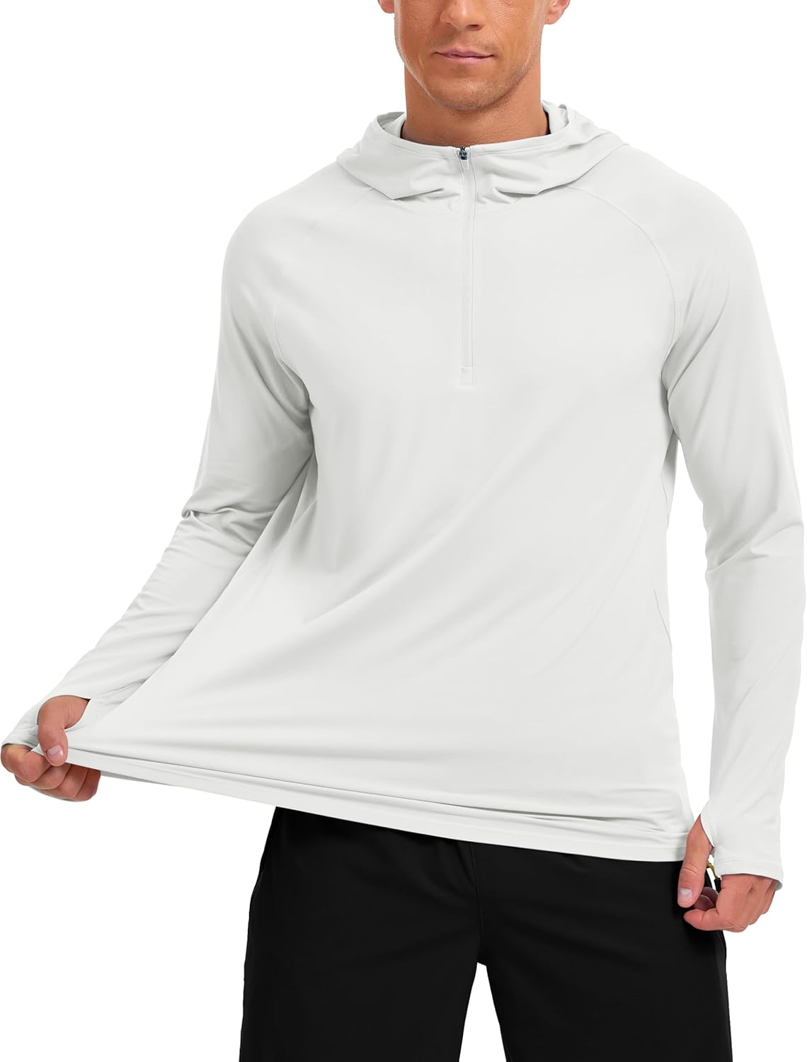 Men’s UPF50+ Quarter Zip Hoodie Long Sleeve Quick Dry