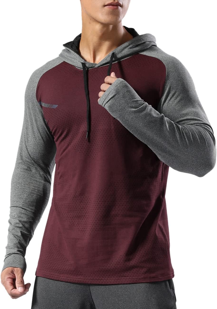 Men’s Thermal Lined Athletic Hoodie Winter Running Top