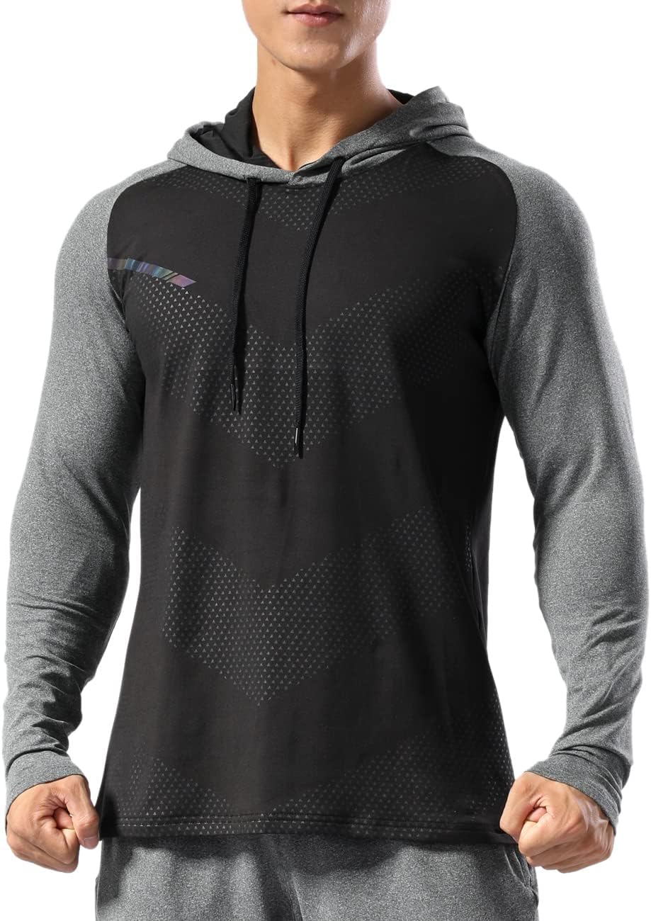 Men’s Thermal Lined Athletic Hoodie Winter Running Top