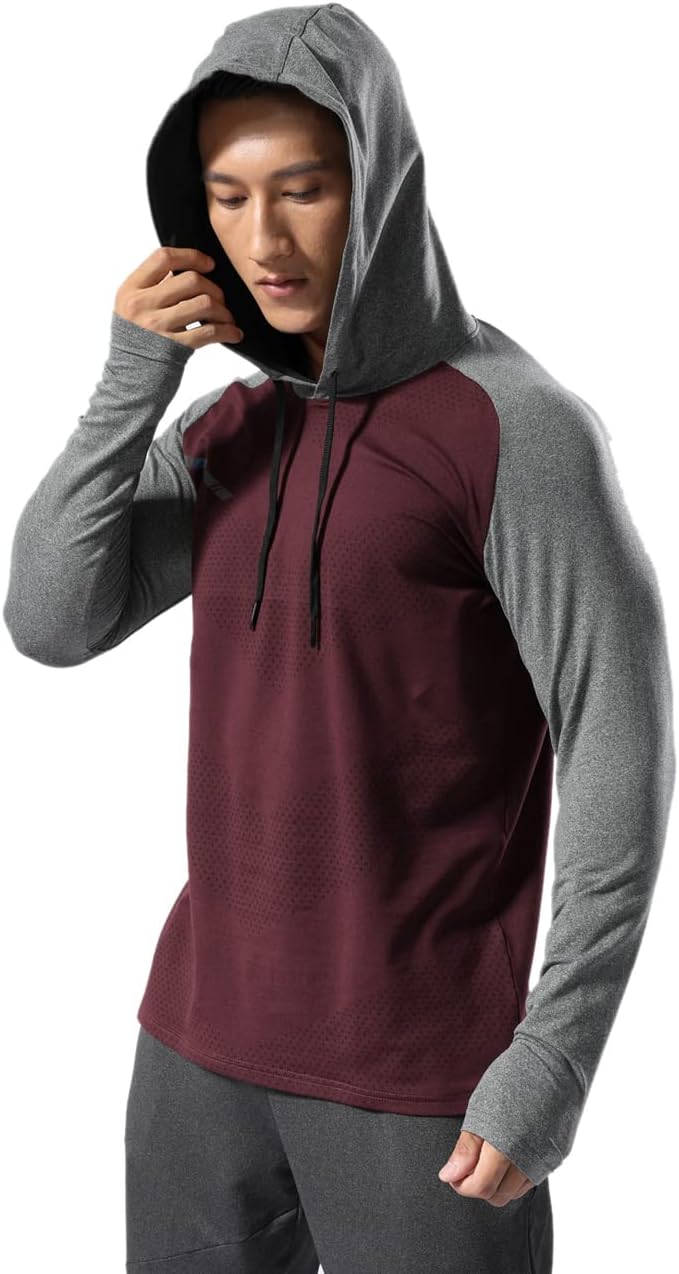 Men’s Thermal Lined Athletic Hoodie Winter Running Top