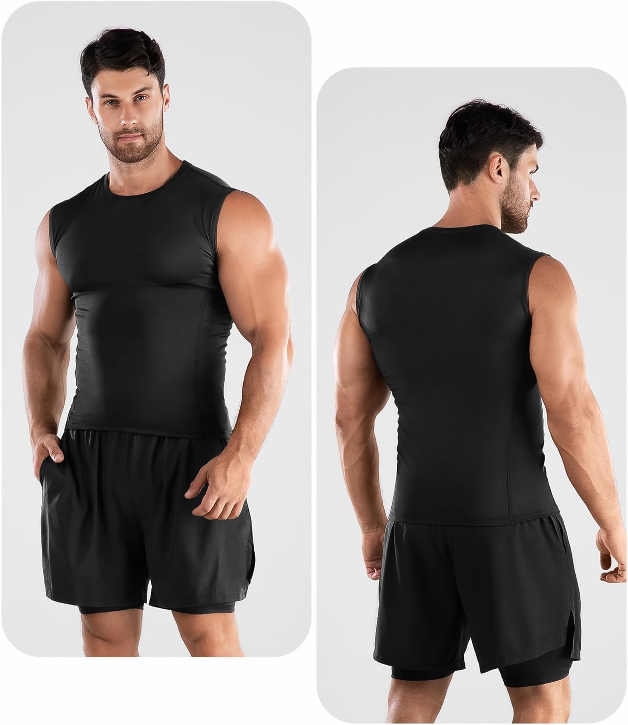 Men’s Quick Dry Compression Running Vest 1 or 2 Pack