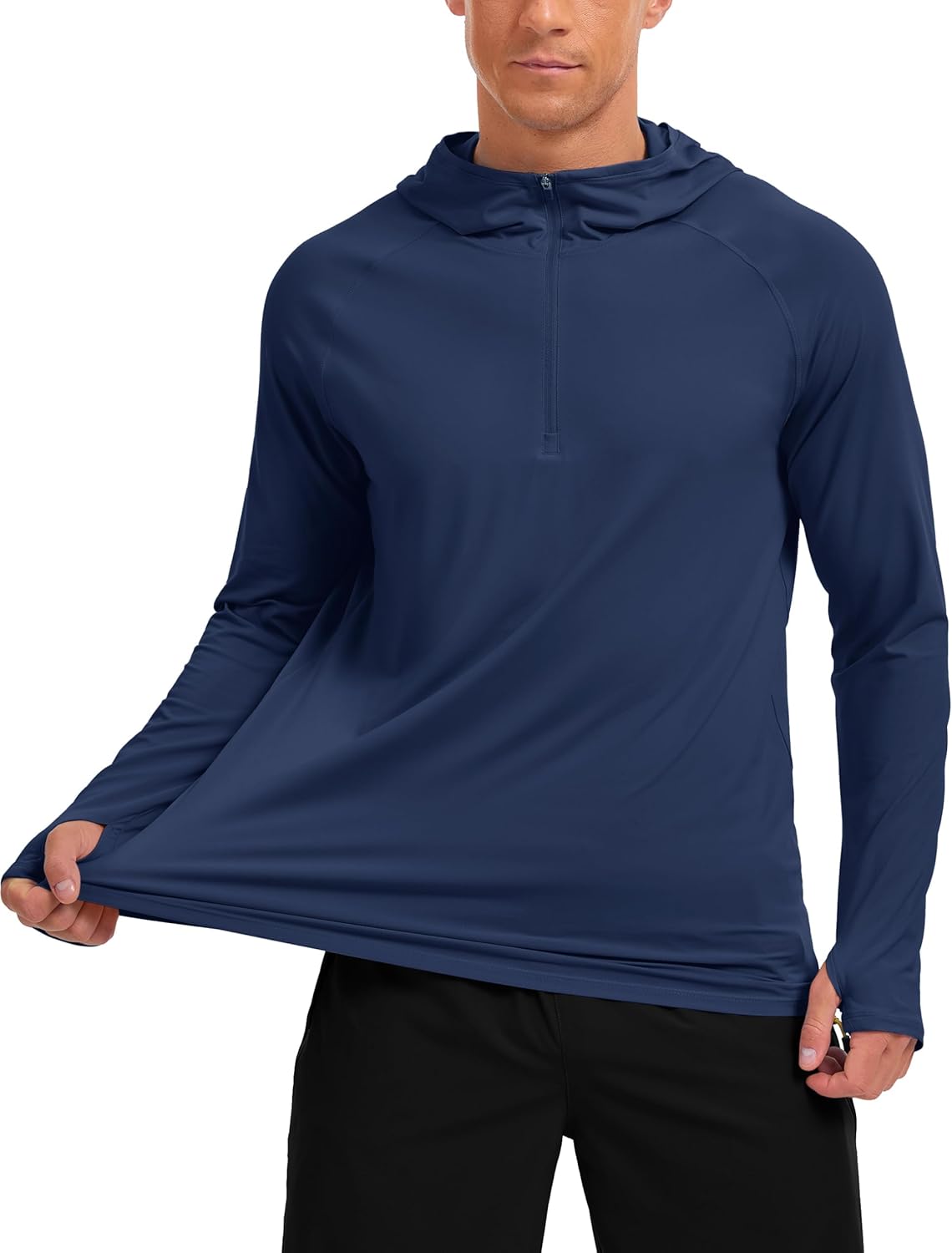 Men’s UPF50+ Quarter Zip Hoodie Long Sleeve Quick Dry