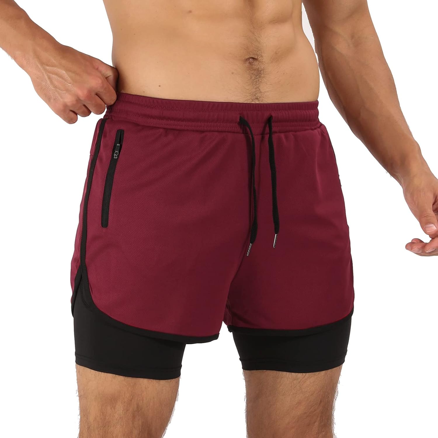 Men’s Running Compression Shorts 2 in 1 with Phone Pocket