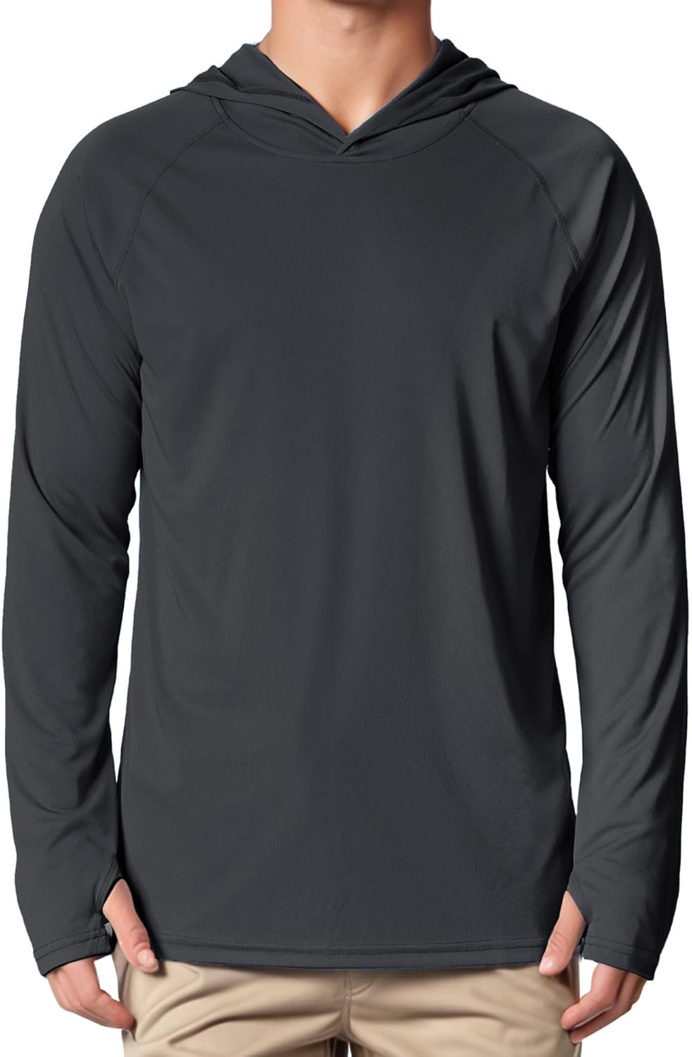 Men’s UPF50+ Long Sleeve Hoodie Lightweight Rash Guard
