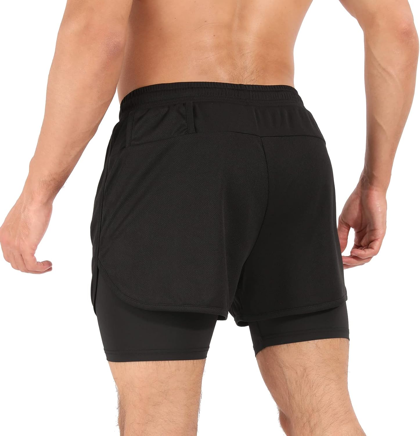 Men’s Running Compression Shorts 2 in 1 with Phone Pocket