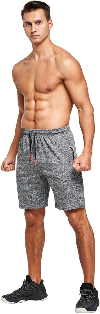 Men’s Casual Gym Shorts Quick Dry with Zip Pockets