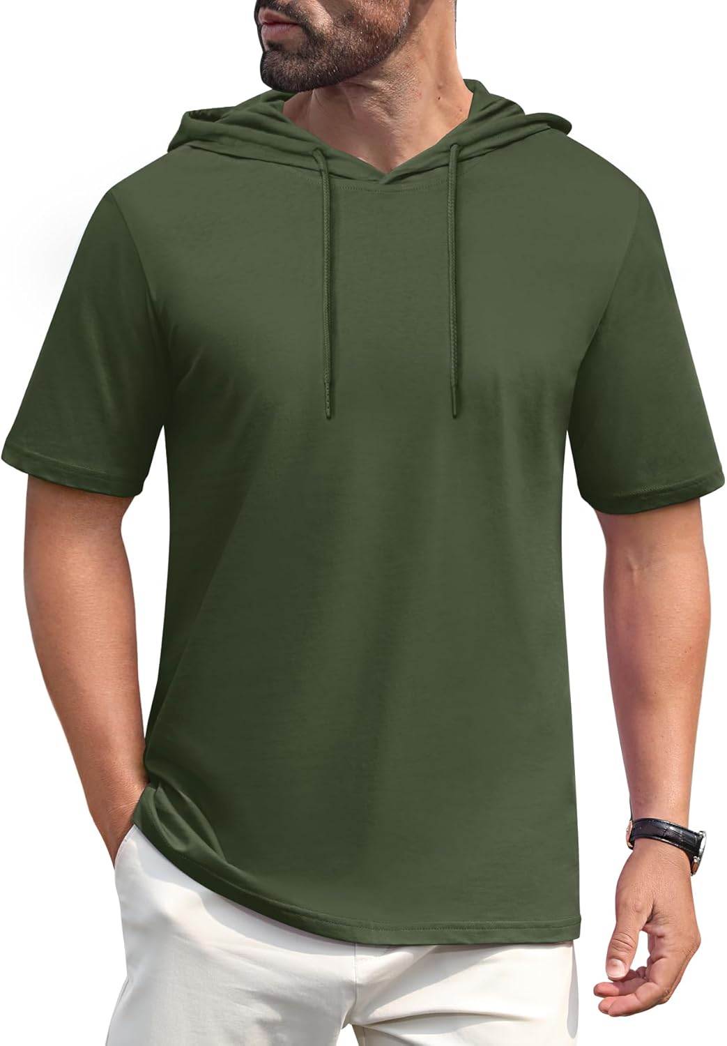 Men’s Short Sleeve Hoodie Lightweight Gym Pullover