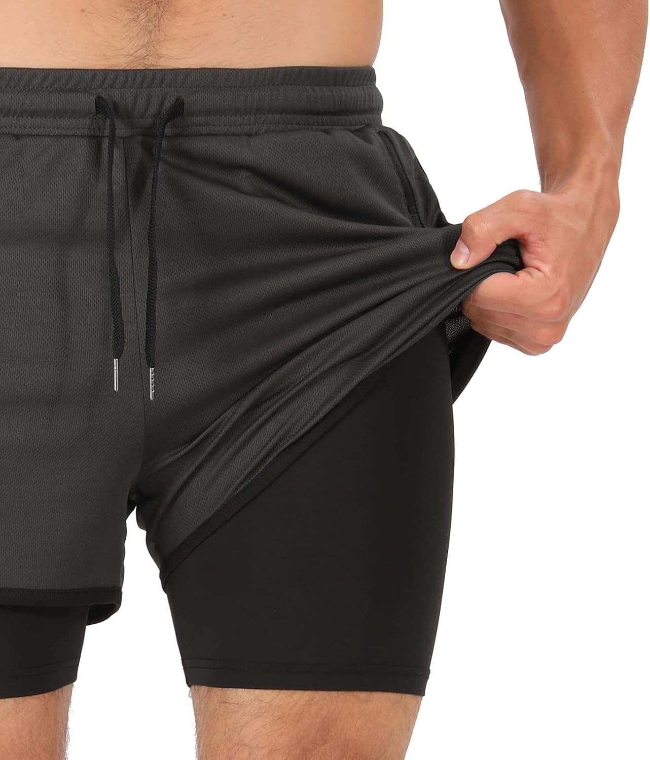 Men’s Running Compression Shorts 2 in 1 with Phone Pocket