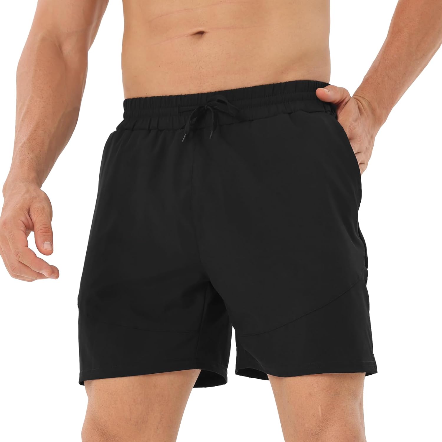 2 Pack Men’s Running Shorts Breathable with Zip Pockets