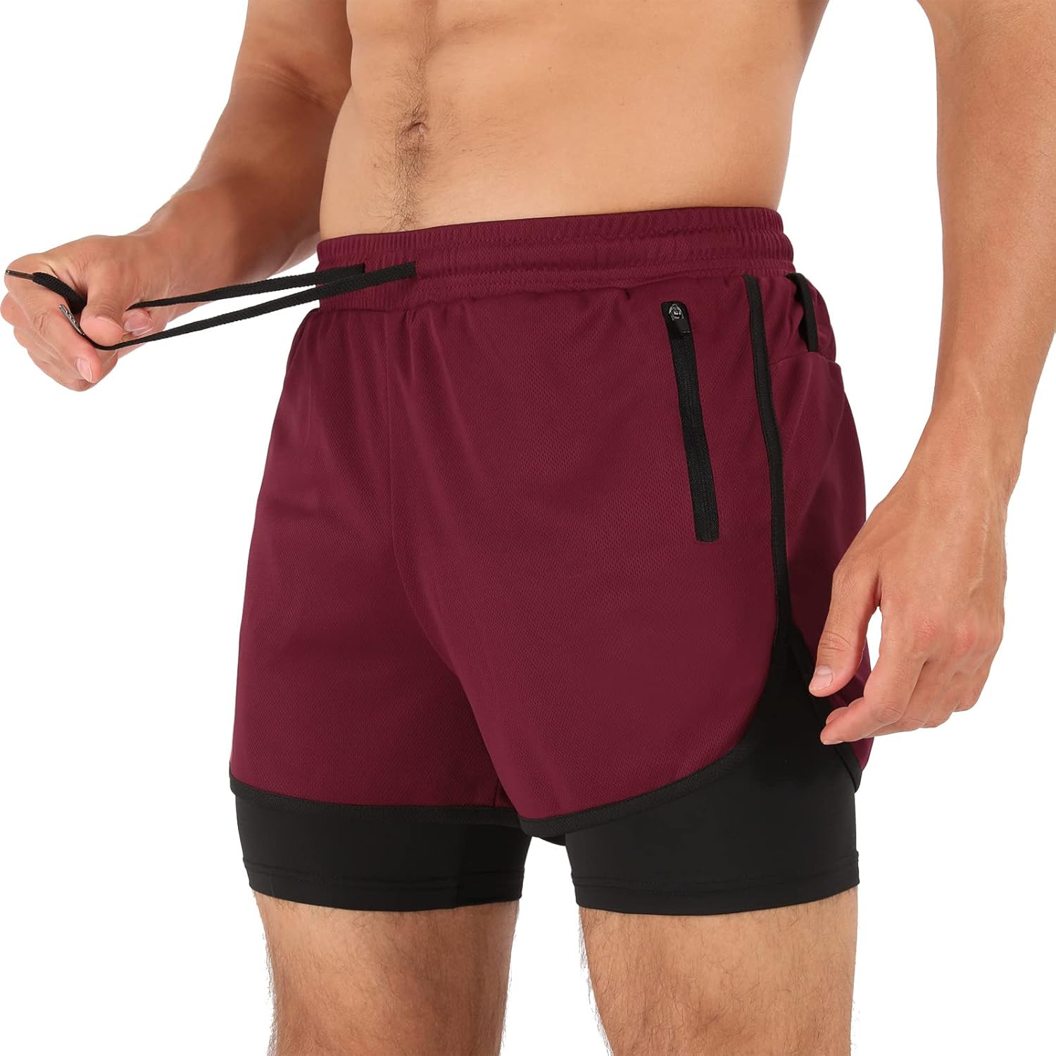 Men’s Running Compression Shorts 2 in 1 with Phone Pocket