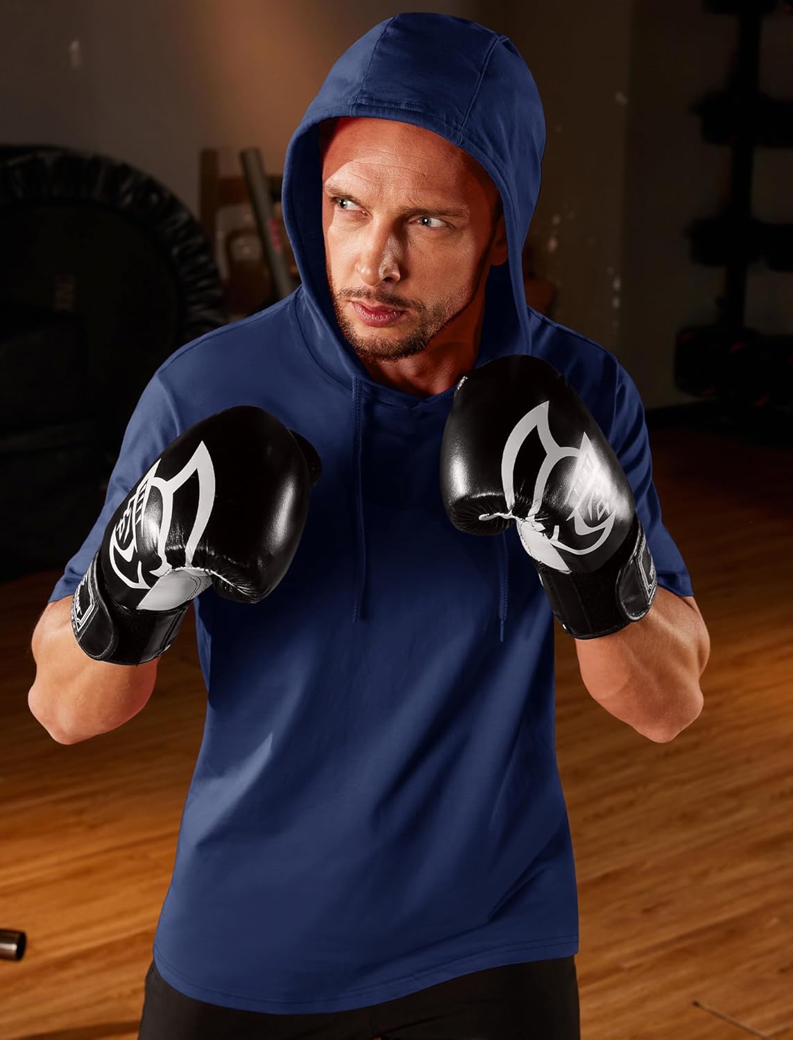 Men’s Short Sleeve Hoodie Lightweight Gym Pullover