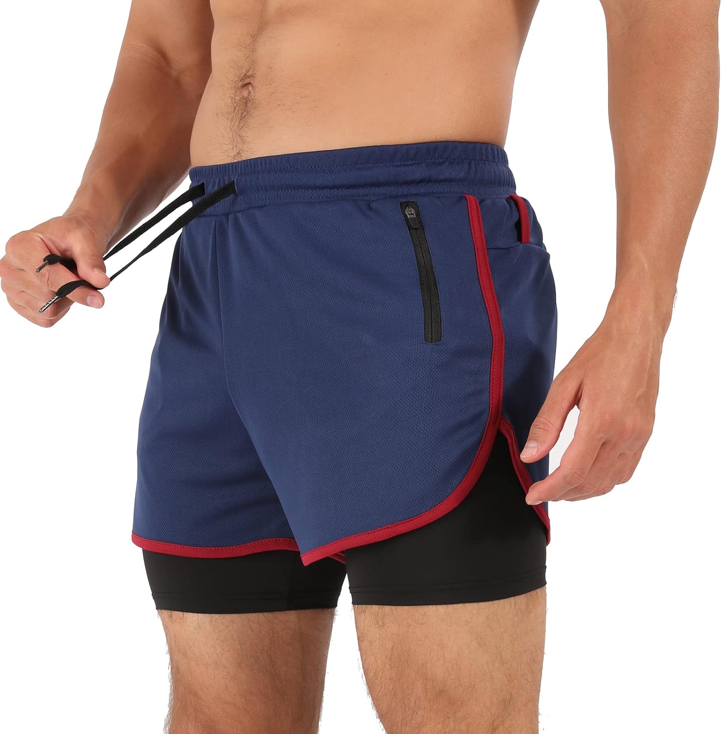 Men’s Running Compression Shorts 2 in 1 with Phone Pocket