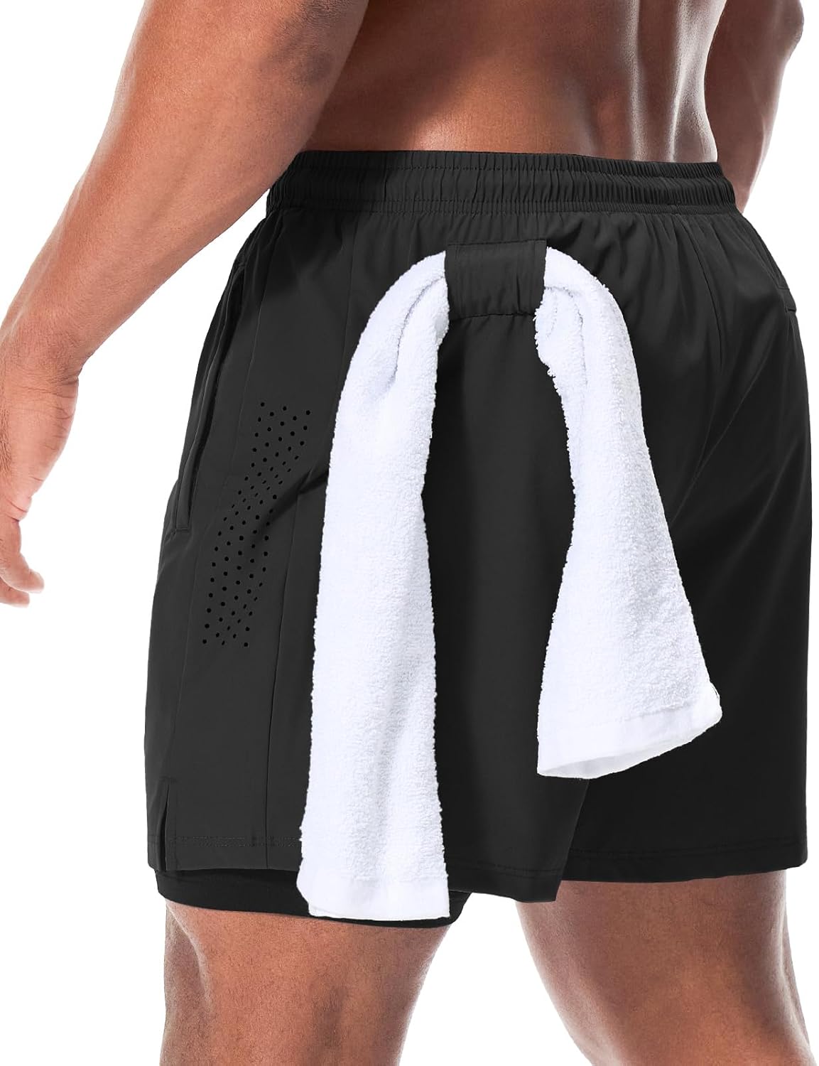 Men’s 2 in 1 Running Shorts with Phone Pocket Quick Dry
