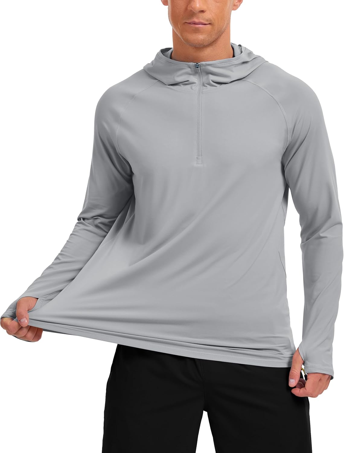 Men’s UPF50+ Quarter Zip Hoodie Long Sleeve Quick Dry