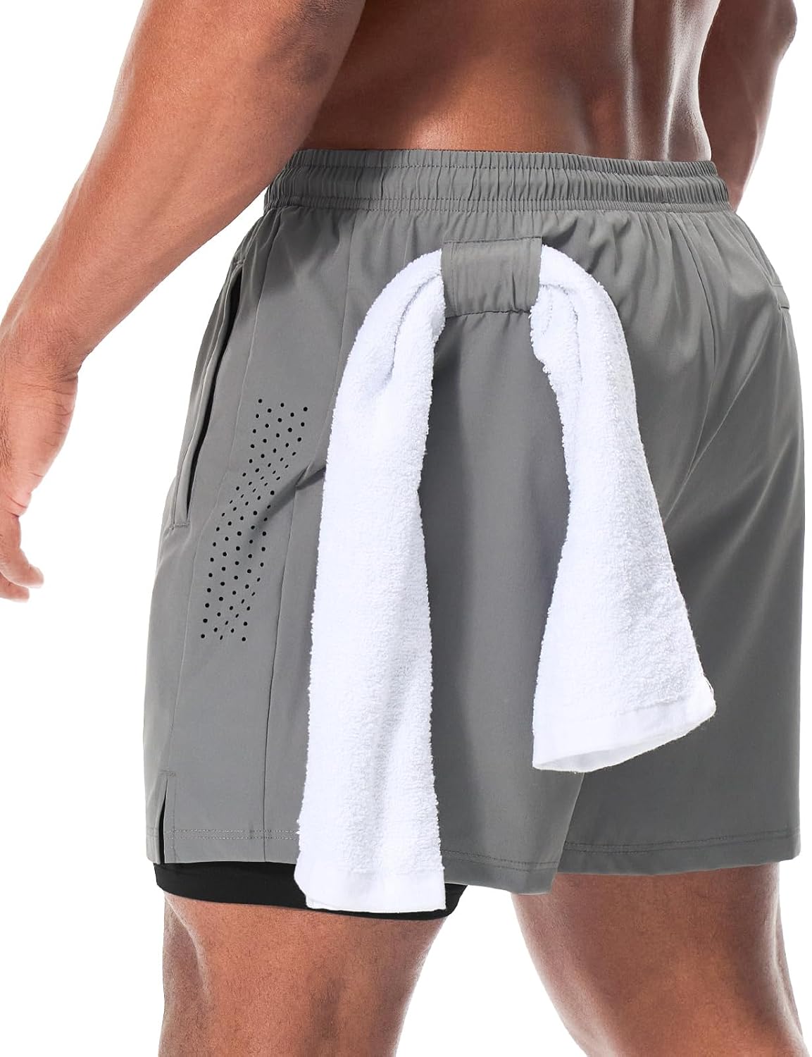 Men’s 2 in 1 Running Shorts with Phone Pocket Quick Dry