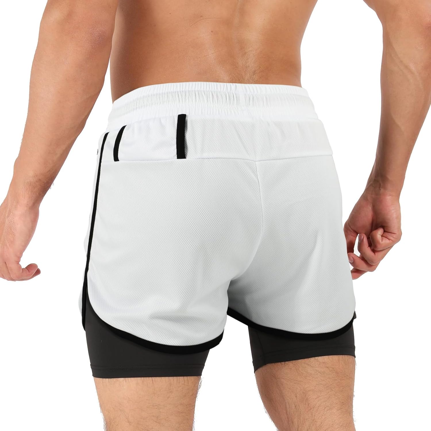Men’s Running Compression Shorts 2 in 1 with Phone Pocket