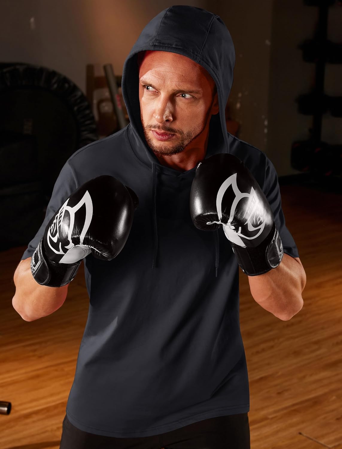 Men’s Short Sleeve Hoodie Lightweight Gym Pullover