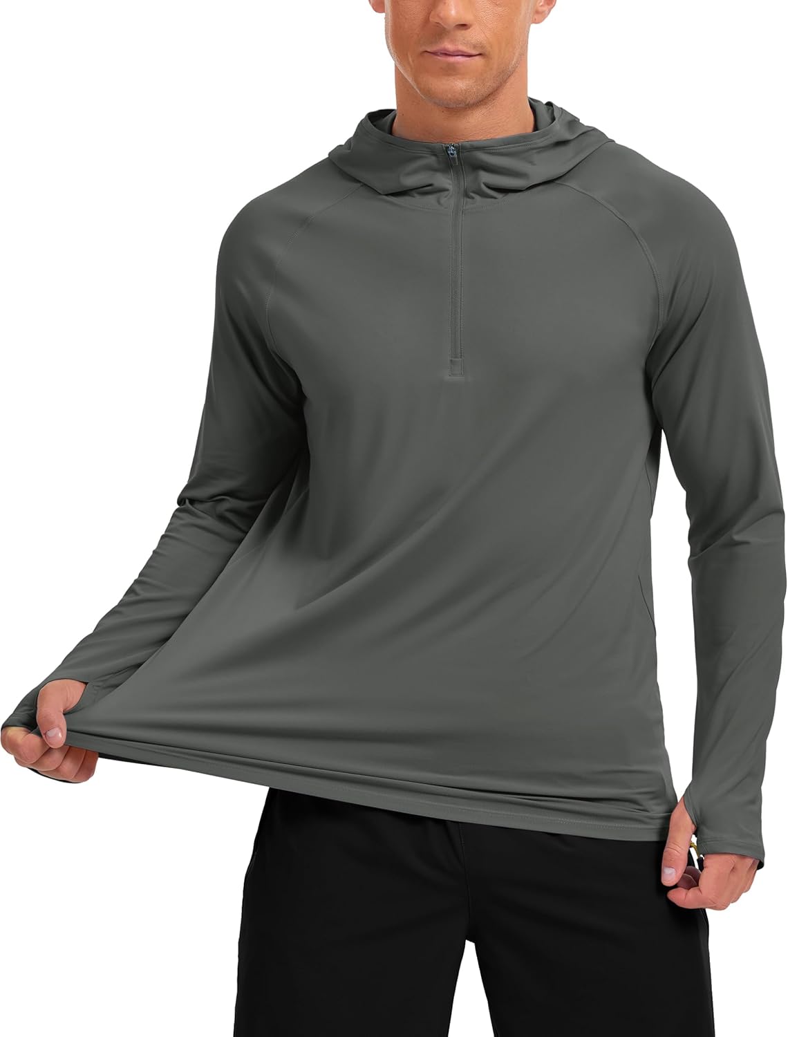 Men’s UPF50+ Quarter Zip Hoodie Long Sleeve Quick Dry