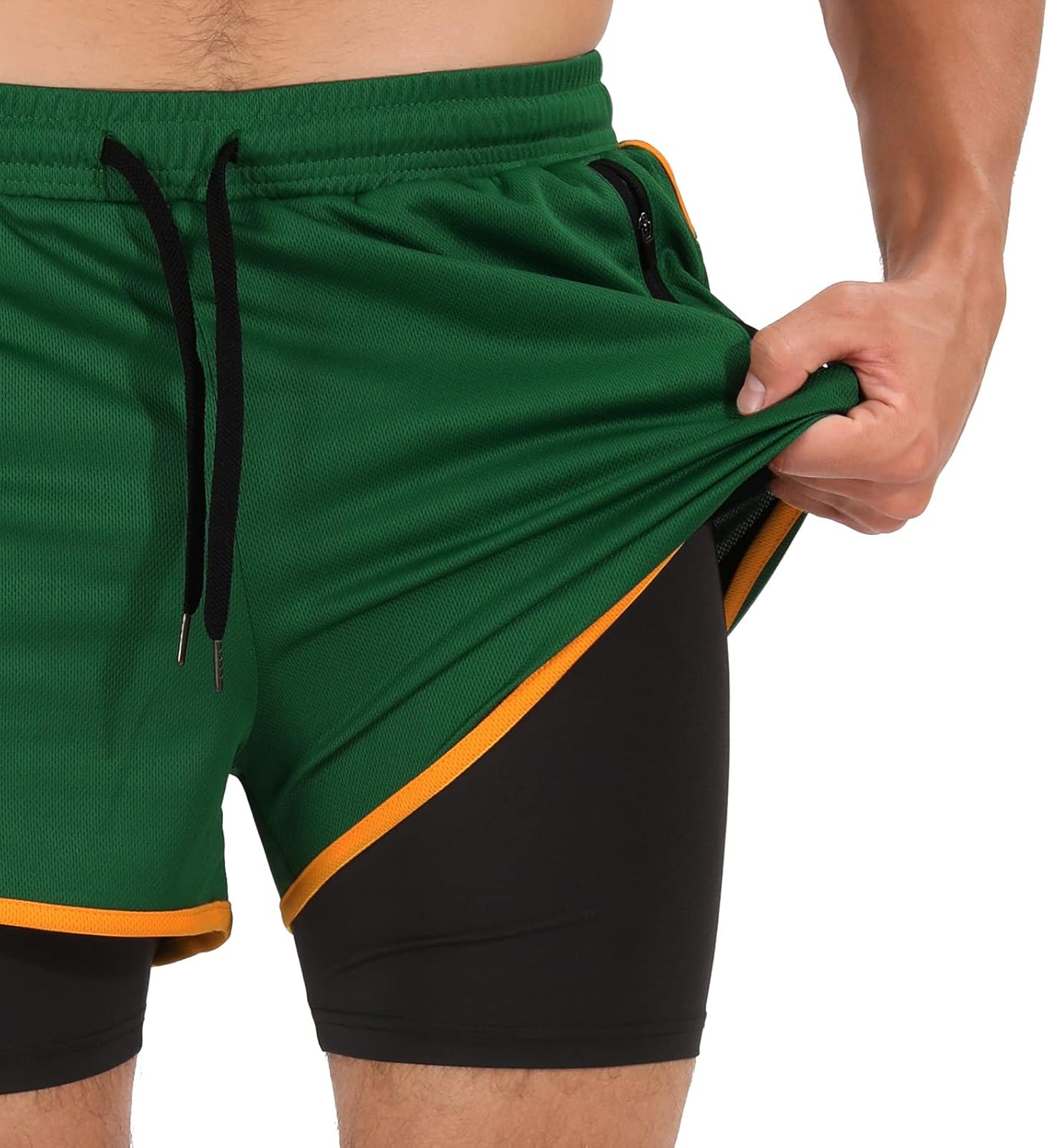 Men’s Running Compression Shorts 2 in 1 with Phone Pocket