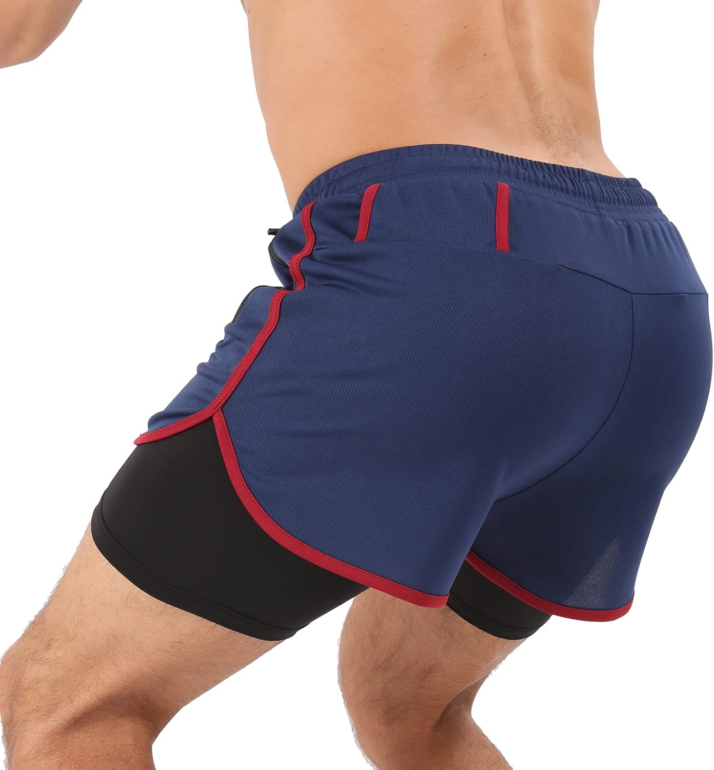Men’s Running Compression Shorts 2 in 1 with Phone Pocket
