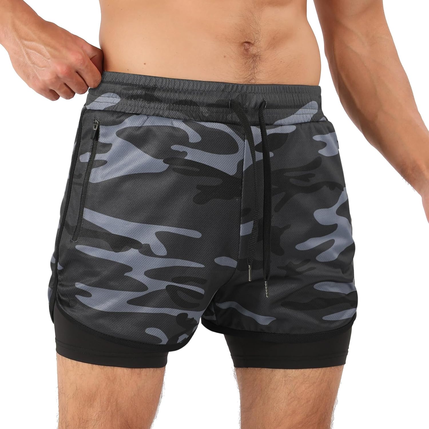 Men’s Running Compression Shorts 2 in 1 with Phone Pocket