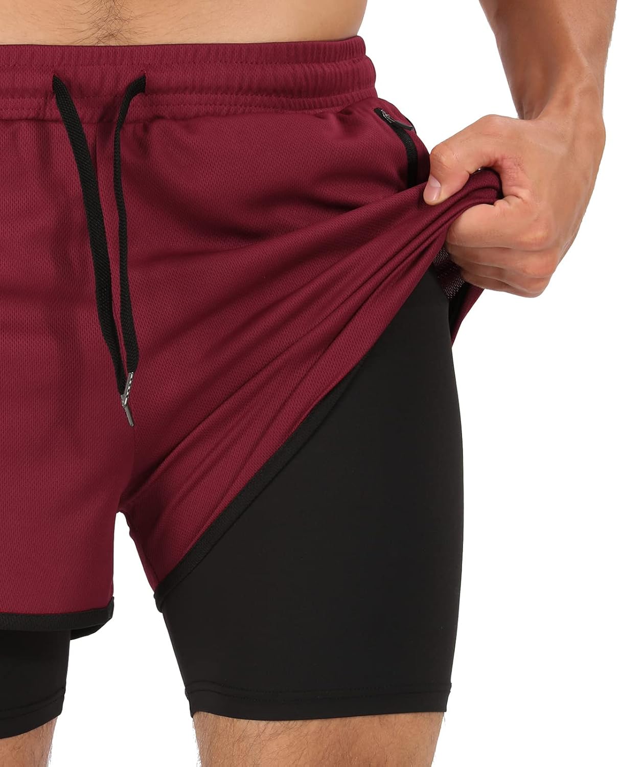 Men’s Running Compression Shorts 2 in 1 with Phone Pocket