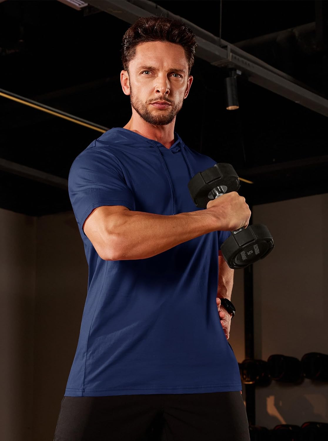 Men’s Short Sleeve Hoodie Lightweight Gym Pullover