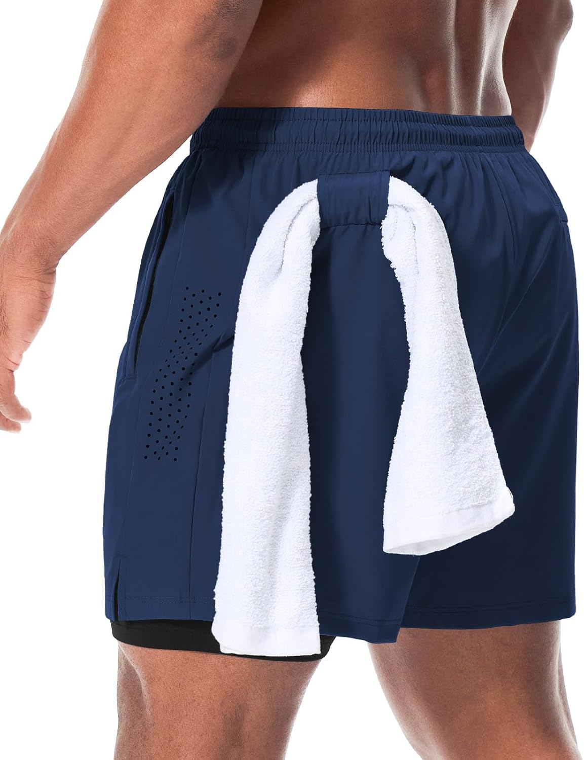 Men’s 2 in 1 Running Shorts with Phone Pocket Quick Dry