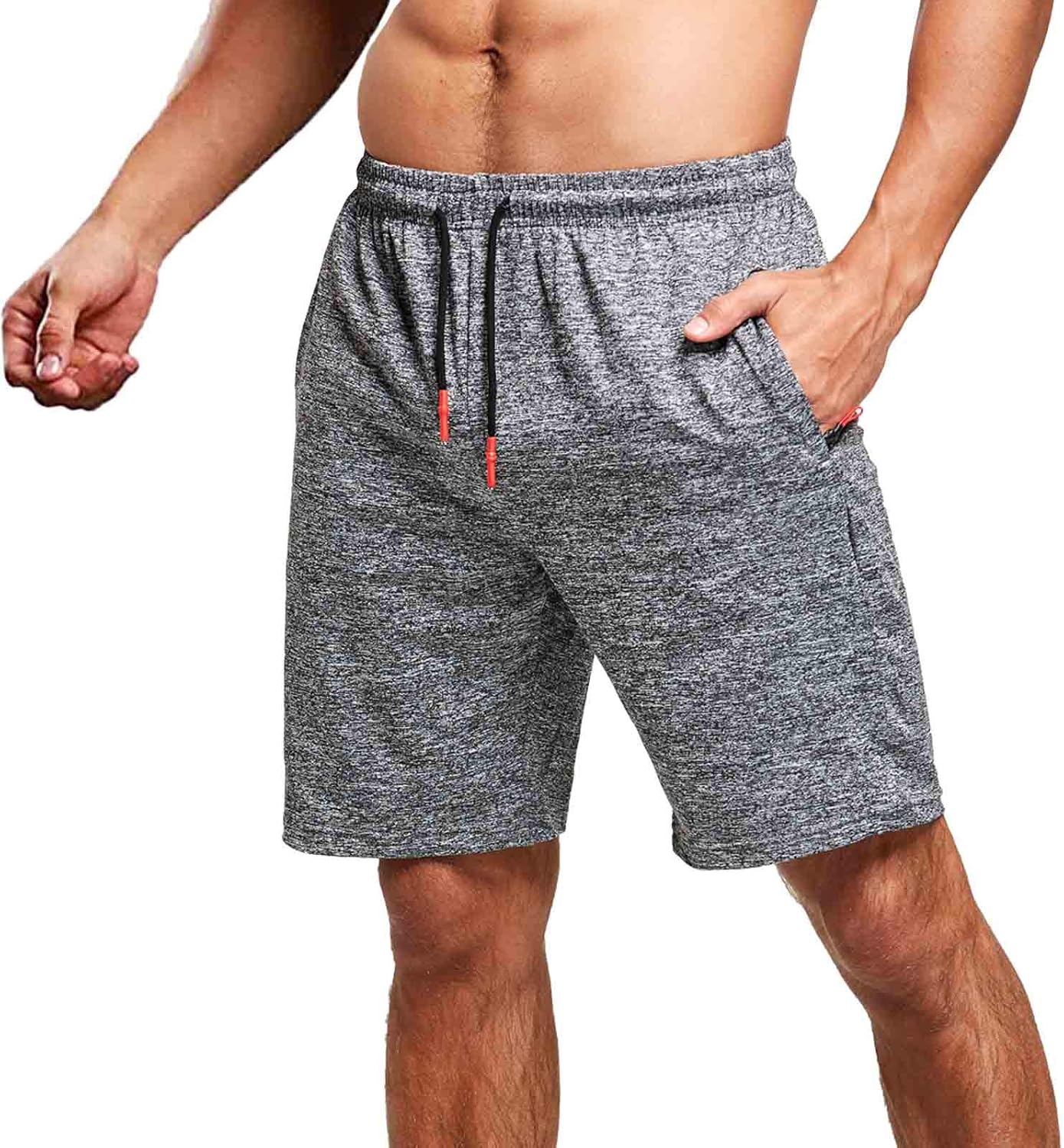 Men’s Casual Gym Shorts Quick Dry with Zip Pockets