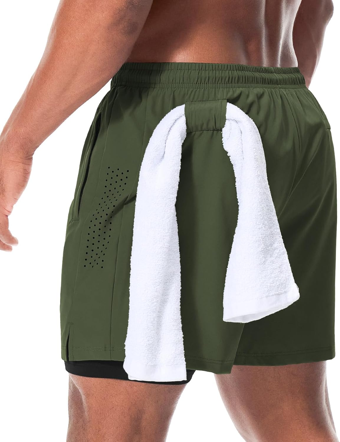 Men’s 2 in 1 Running Shorts with Phone Pocket Quick Dry