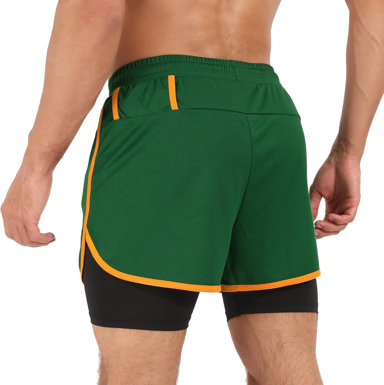 Men’s Running Compression Shorts 2 in 1 with Phone Pocket