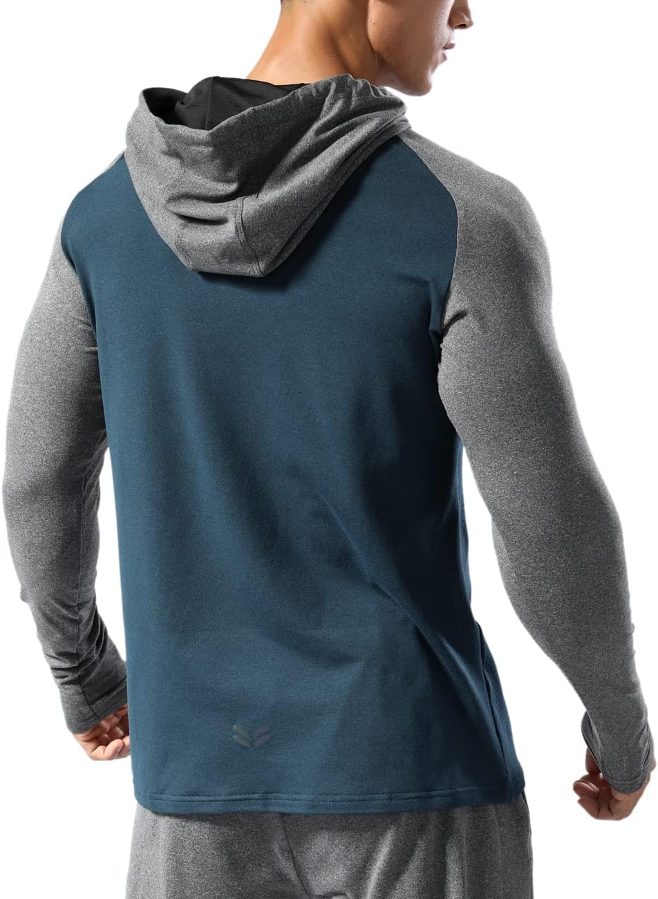Men’s Thermal Lined Athletic Hoodie Winter Running Top