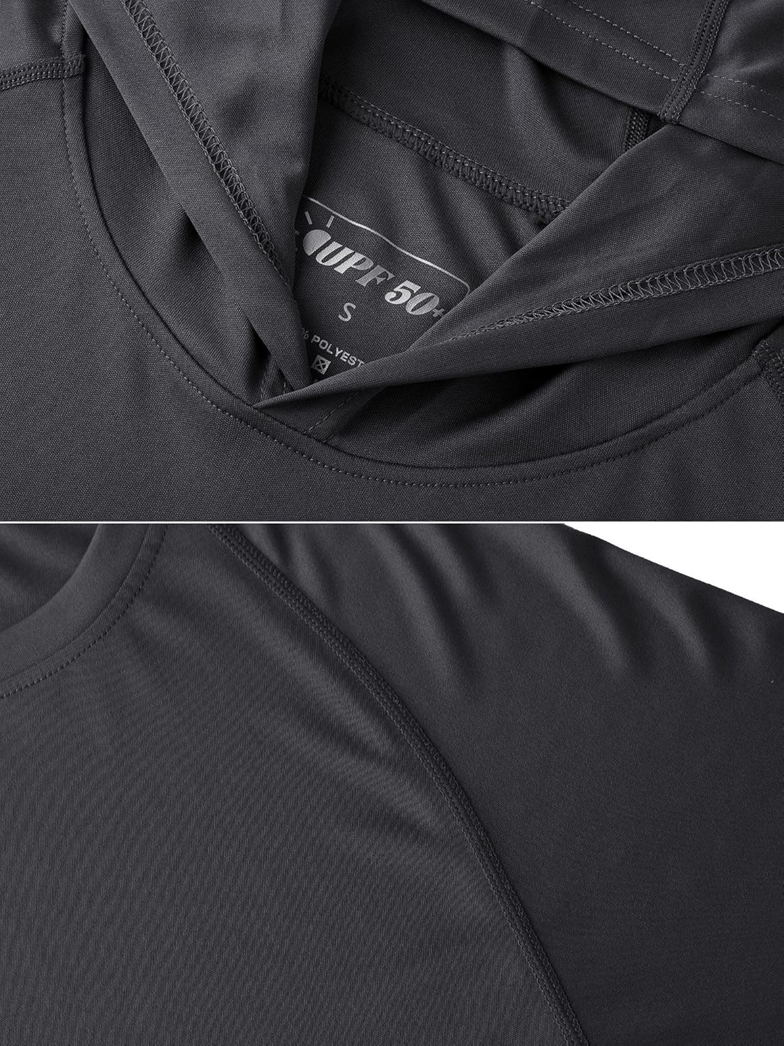 Men’s UPF50+ Long Sleeve Hoodie Lightweight Rash Guard