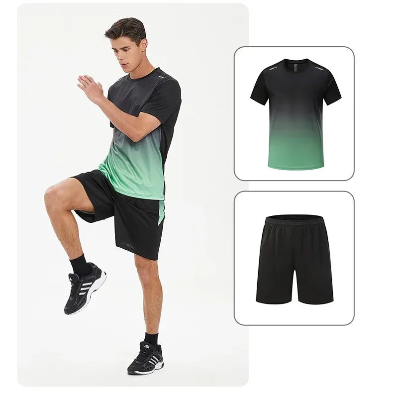 Men's Gradient Workout Set with Shorts