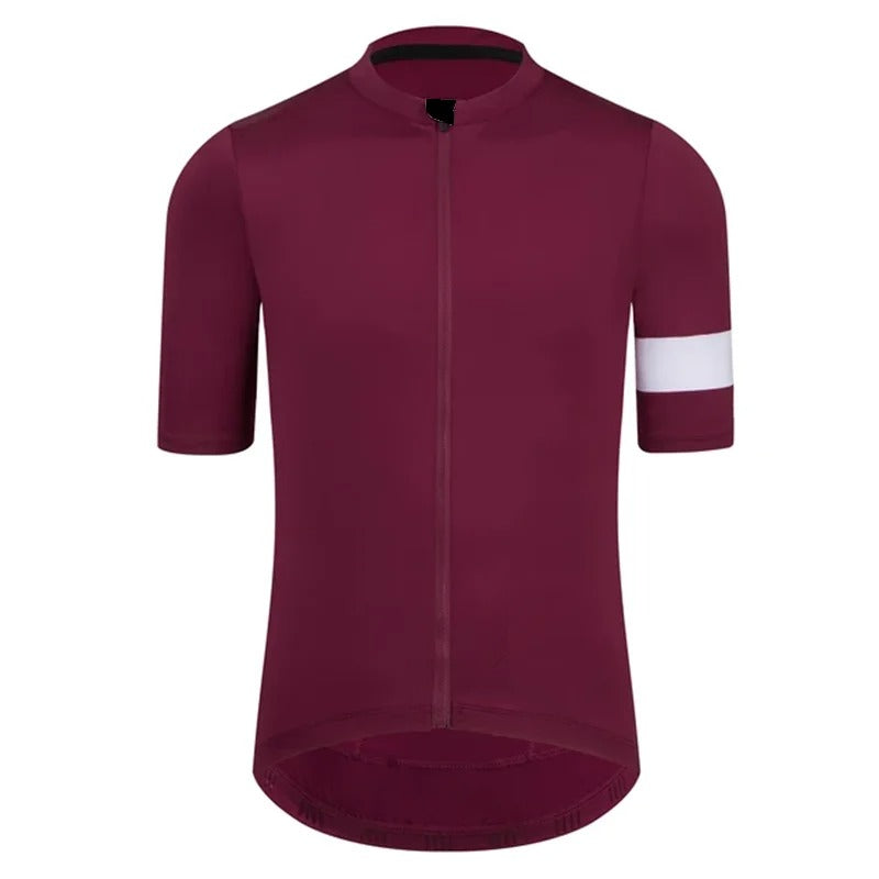 Burgundy Men's Short Sleeve Cycling Jersey