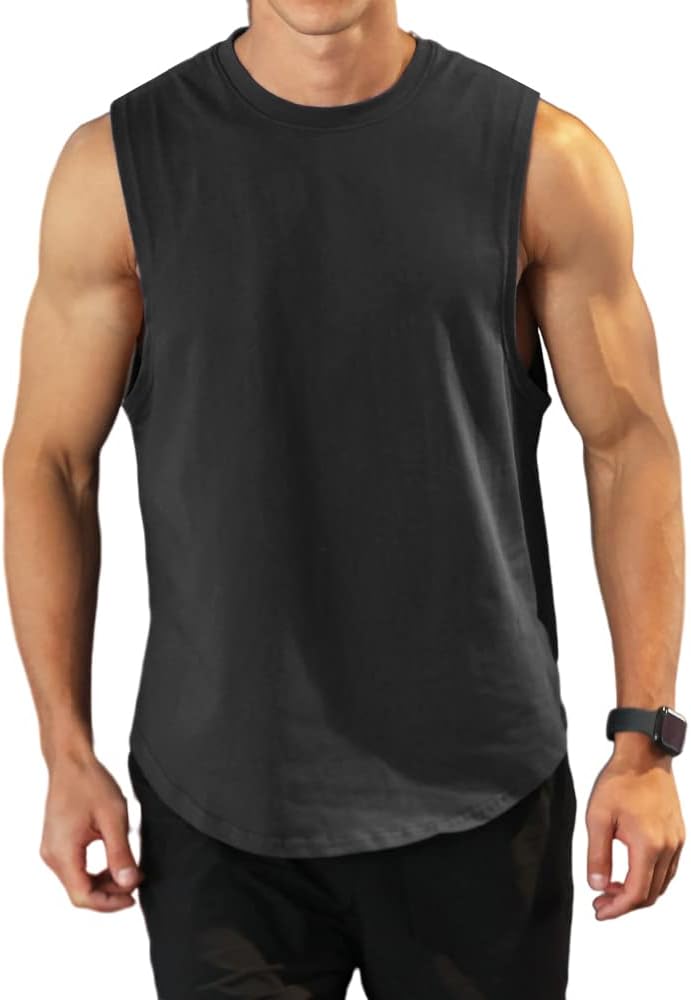 Men’s Bodybuilding Tank Cotton Sleeveless Gym Shirt