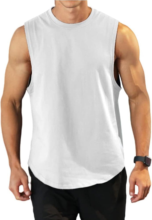 Men’s Bodybuilding Tank Cotton Sleeveless Gym Shirt