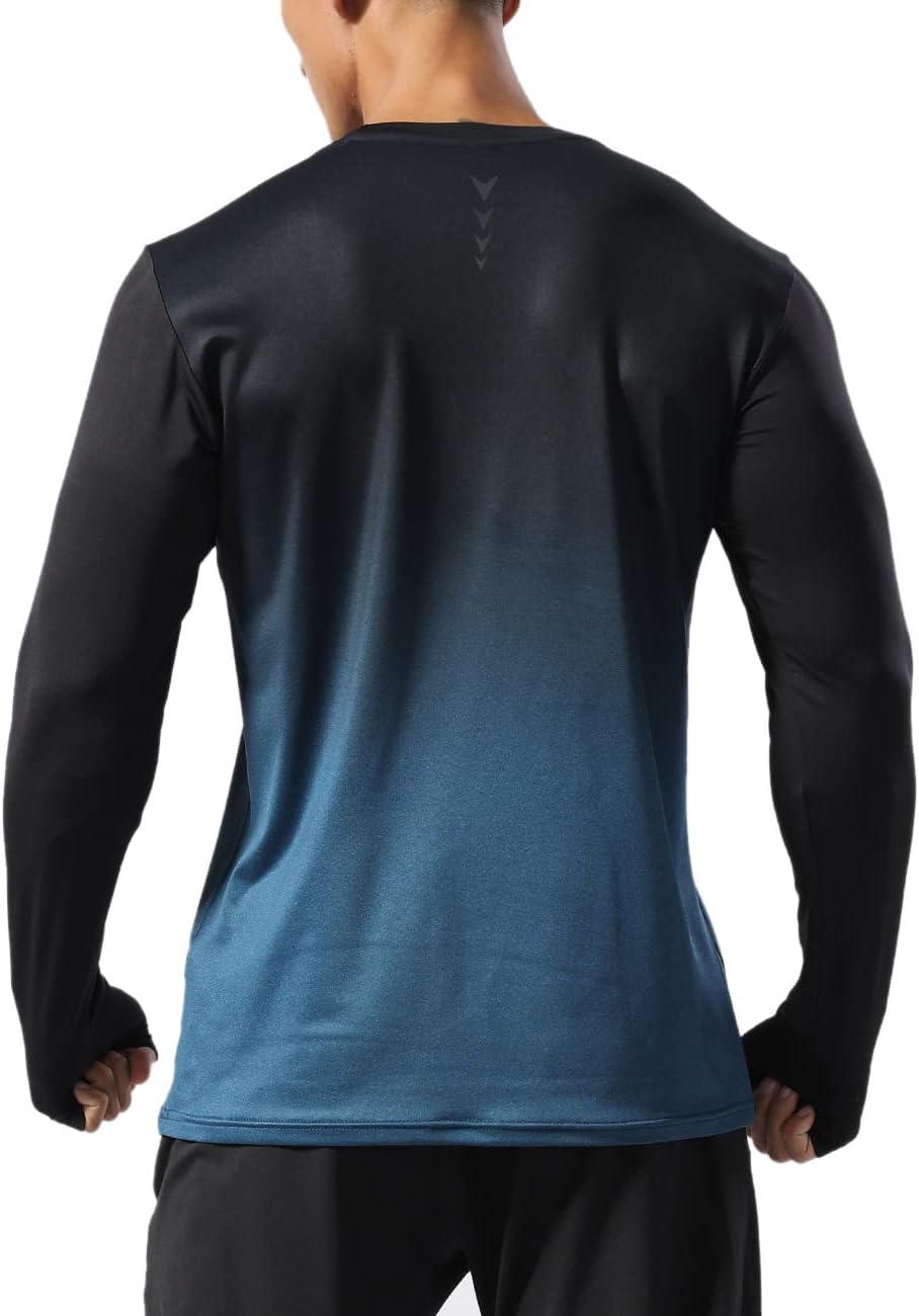 Men’s Long Sleeve Running Shirt Dry Fit Athletic Top