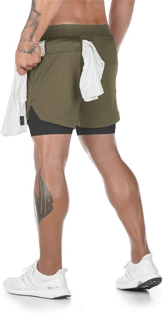 Men’s 2 in 1 Running Shorts Breathable Gym Training