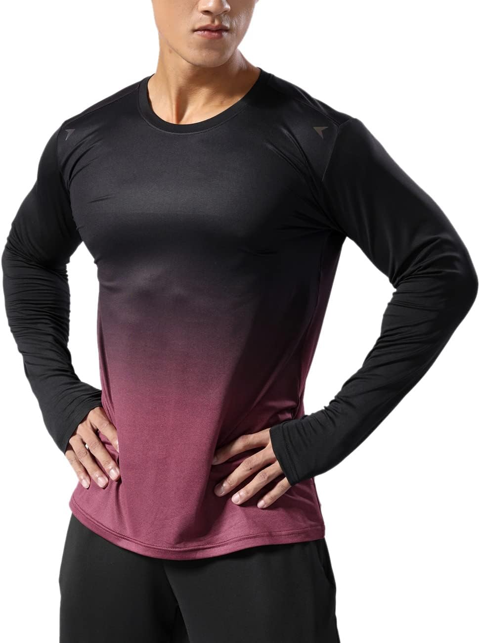 Men’s Long Sleeve Running Shirt Dry Fit Athletic Top